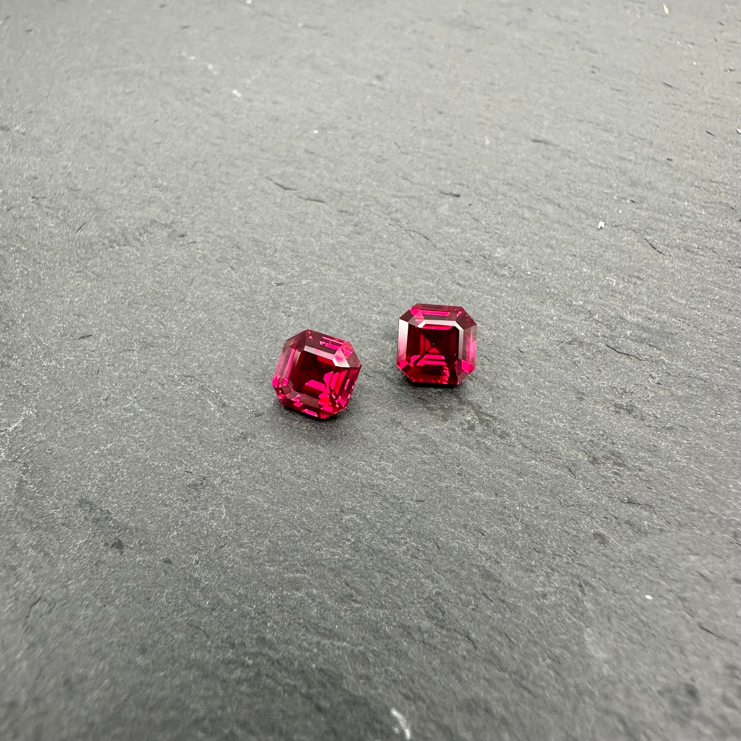 Lab-Grown Asscher Rubies – Matching Pair