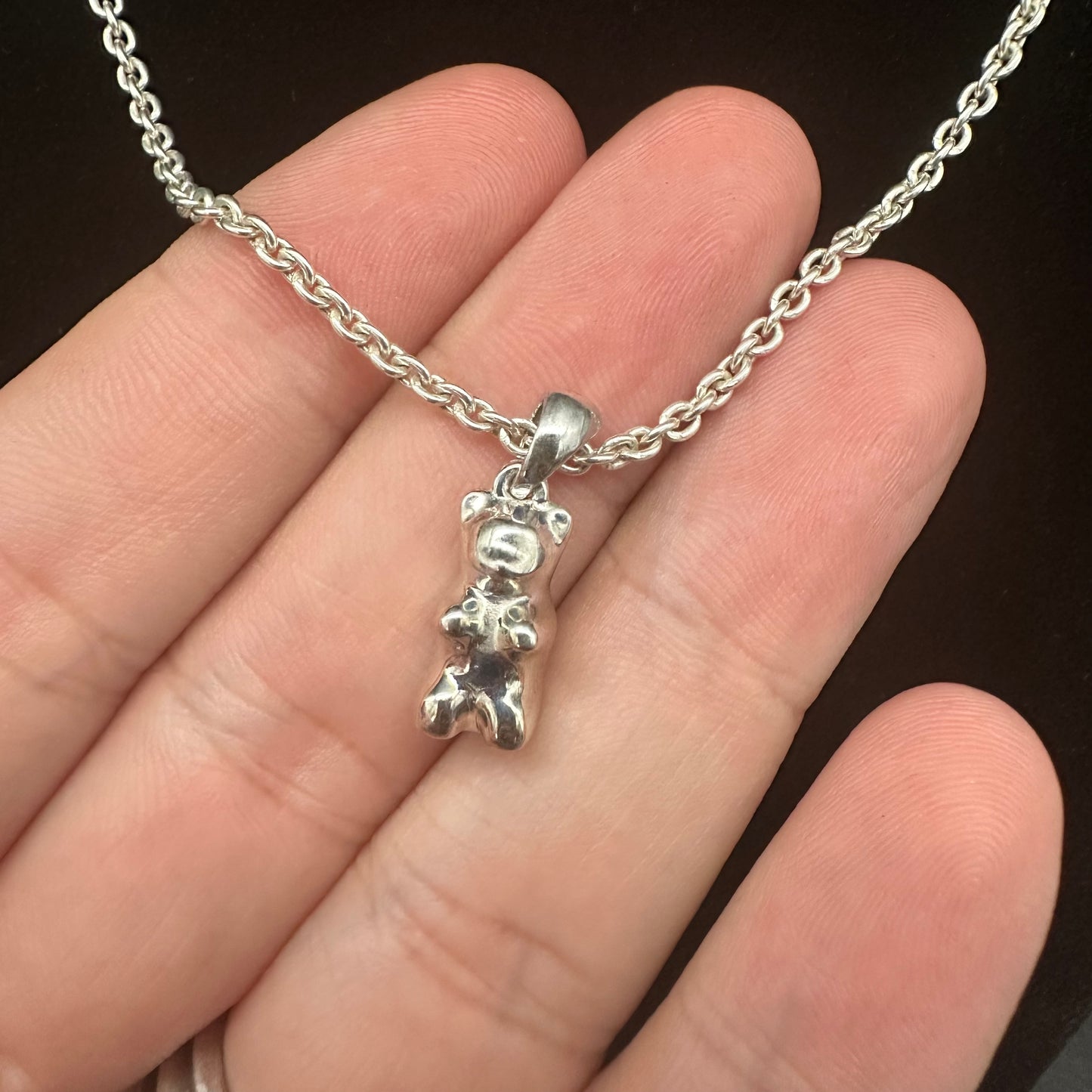 Sterling Silver Gummy Bear Pendant - A Sweet and Stylish Delight