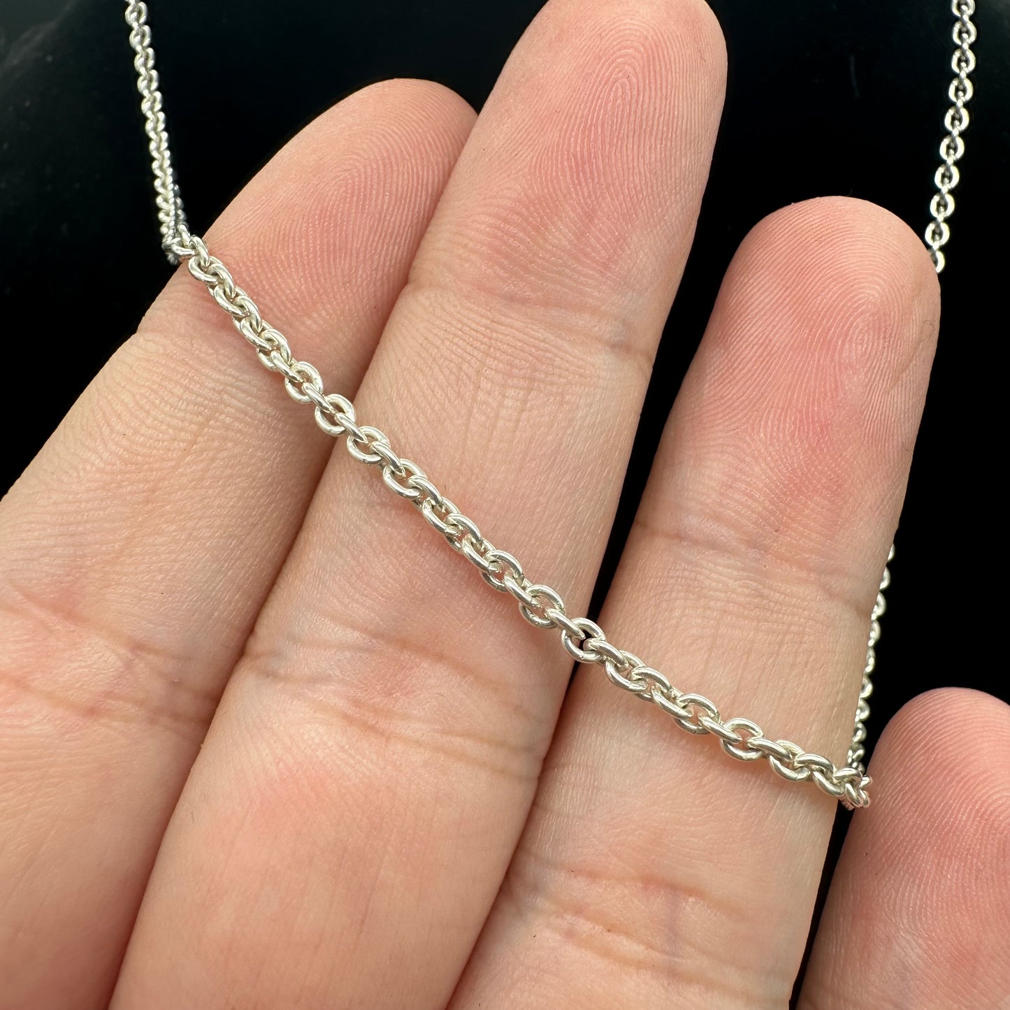 Chaîne ovale en argent sterling de 2 mm - Fabriquée en Italie