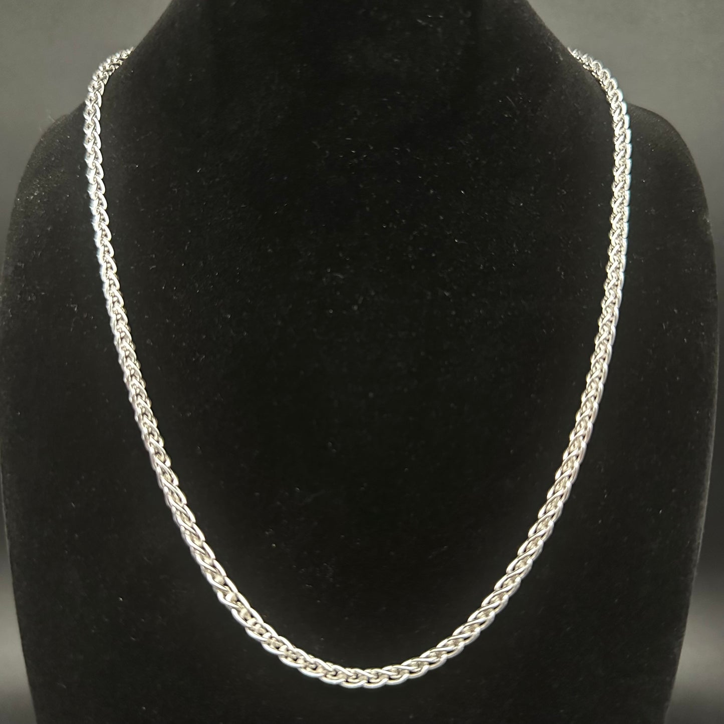 3.3mm Sterling Silver Wheat Chain - Made in Italy