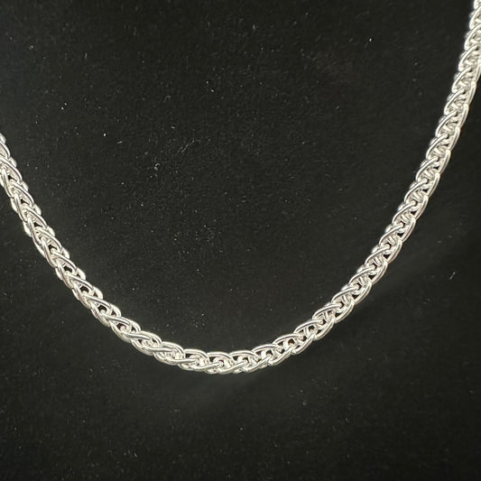 3.3mm Sterling Silver Wheat Chain - Made in Italy