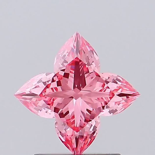 1.08 ct Fancy Vivid Pink Lab-Grown Diamond – Flower Modified Brilliant